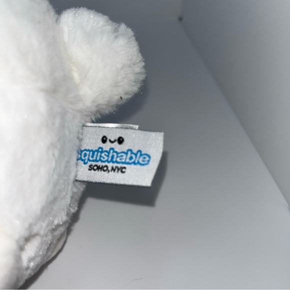 Squishable Mini Fluffy White Bunny Rabbit with Pink Cheeks 7" Plush - Picture 8 of 9